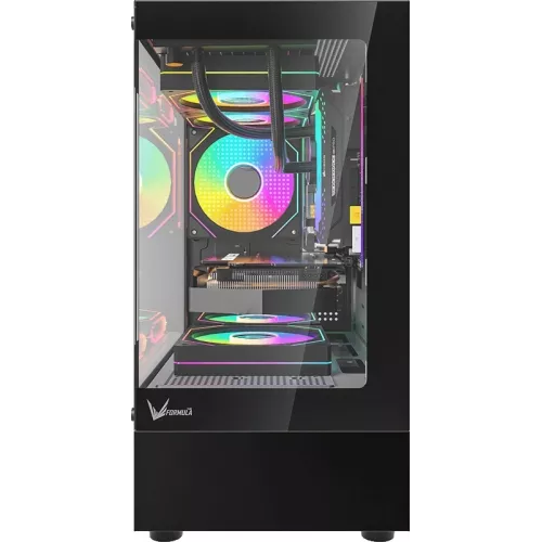 Корпус Formula Crystal Z1CM черный без БП mATX 5x120mm 1xUSB3.0 audio bott PSU