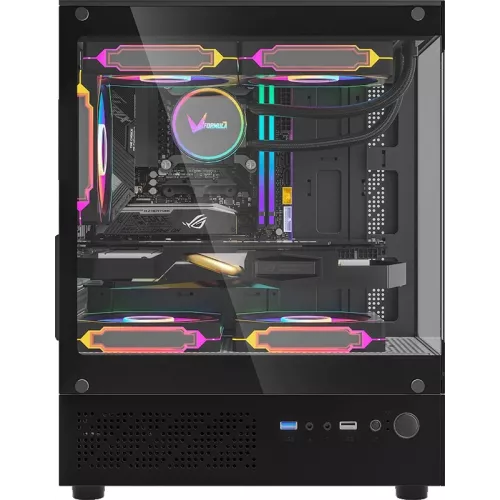 Корпус Formula Crystal Z1CM черный без БП mATX 5x120mm 1xUSB3.0 audio bott PSU