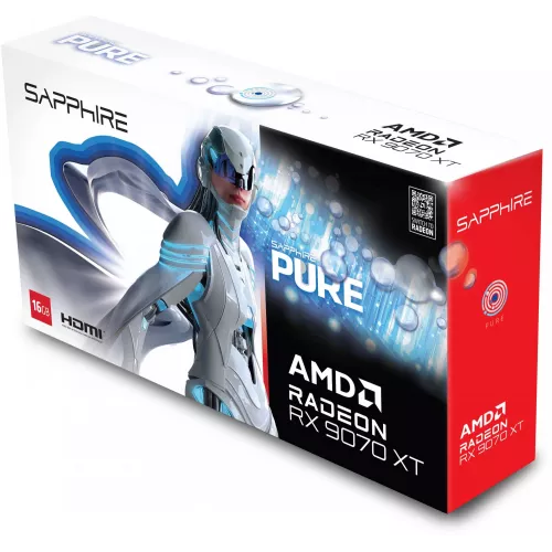 Видеокарта Sapphire PCI-E 5.0 11348-02-20G PURE AMD RADEON RX 9070 XT GAMING OC 16GB DUAL AMD Radeon RX 9070XT 16Gb 256bit GDDR6 2460/20000 HDMIx2 DPx2 HDCP Ret