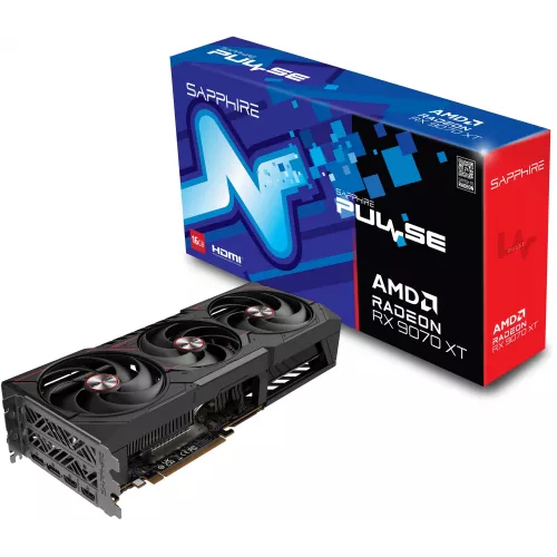 Видеокарта Sapphire PCI-E 5.0 11348-03-20G PULSE AMD RADEON RX 9070 XT GAMING 16GB AMD Radeon RX 9070XT 16Gb 256bit GDDR6 2400/20000 HDMIx2 DPx2 HDCP Ret