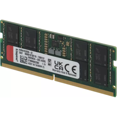 Память DDR5 32GB 6400MHz Kingston KVR64V52BS8-32 Valueram RTL PC5-51200 CL52 SO-DIMM 262-pin 1.1В single rank Ret