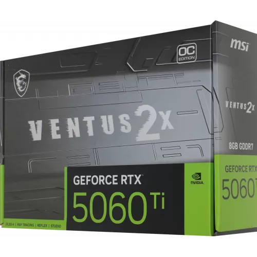 Видеокарта MSI PCI-E 5.0 RTX 5060 TI 8G VENTUS 2X OC PLUS NVIDIA GeForce RTX 5060TI 8Gb 128bit GDDR7 2617/28000 HDMIx1 DPx3 HDCP Ret