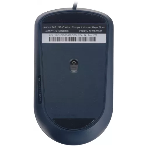 Мышь Lenovo 540 синий оптическая 2400dpi USB 3but (GY51D20878)
