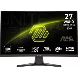 Монитор MSI 27" Mag 275CQF E18 черный VA LED 16:9 HDMI полуматовая 250cd 178гр/178гр 2560x1440 180Hz DP Quad 2K (1440p) 4.6кг