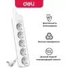 Сетевой фильтр Deli ET438 3м (5 розеток) белый (пакет ПЭ)