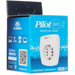 Сетевой фильтр Pilot Bit S (GP) (1 розетка) серый (коробка)