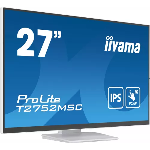 Монитор Iiyama 27" ProLite T2752MSC-W1 белый IPS LED 16:9 HDMI M/M глянцевая 1000:1 400cd 178гр/178гр 1920x1080 60Hz DP FHD USB Touch 6.7кг