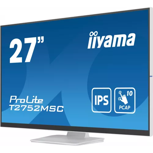 Монитор Iiyama 27" ProLite T2752MSC-W1 белый IPS LED 16:9 HDMI M/M глянцевая 1000:1 400cd 178гр/178гр 1920x1080 60Hz DP FHD USB Touch 6.7кг