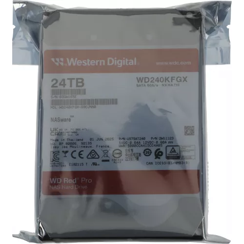 Жесткий диск WD SATA-III 24TB WD240KFGX NAS Red Pro (7200rpm) 512Mb 3.5"