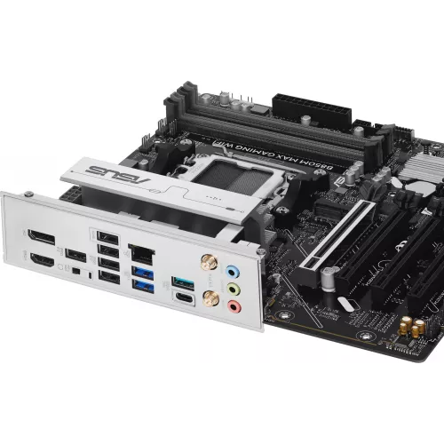 Материнская плата Asus B850M MAX GAMING WIFI Socket AM5 AMD B850 4xDDR5 mATX AC`97 8ch(7.1) GbLAN RAID+HDMI+DP