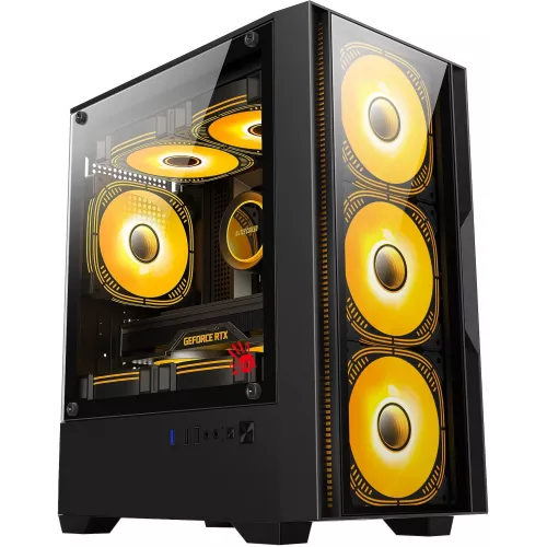 Корпус Bloody CC-123 черный без БП mATX 8x120mm 2xUSB2.0 1xUSB3.0 audio bott PSU