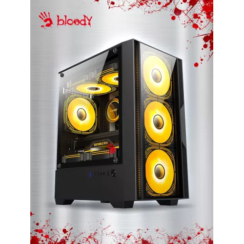 Корпус Bloody CC-123 черный без БП mATX 8x120mm 2xUSB2.0 1xUSB3.0 audio bott PSU