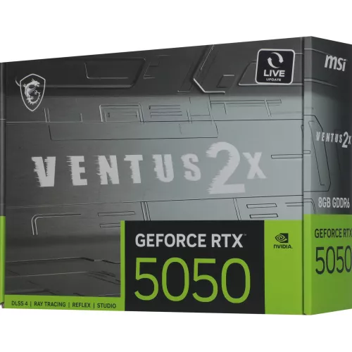 Видеокарта MSI PCI-E 5.0 RTX 5050 8G VENTUS 2X NVIDIA GeForce RTX 5050 8Gb 128bit GDDR6 2572/20000 HDMIx1 DPx3 HDCP Ret