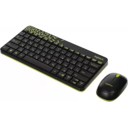 Клавиатура + мышь Logitech MK240 клав:черный/желтый мышь:черный/желтый USB беспроводная slim Multimedia (920-008198)