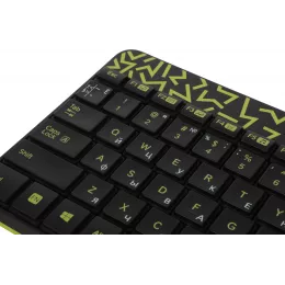 Клавиатура + мышь Logitech MK240 клав:черный/желтый мышь:черный/желтый USB беспроводная slim Multimedia (920-008198)