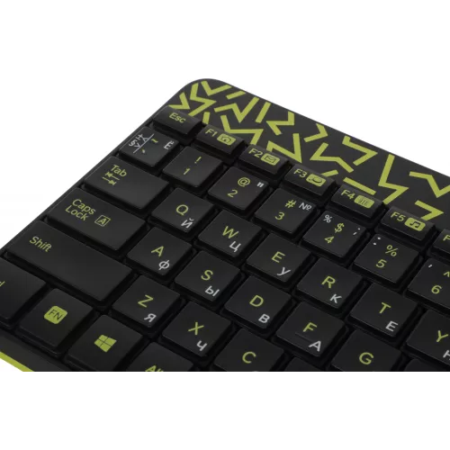 Клавиатура + мышь Logitech MK240 клав:черный/желтый мышь:черный/желтый USB беспроводная slim Multimedia (920-008198)