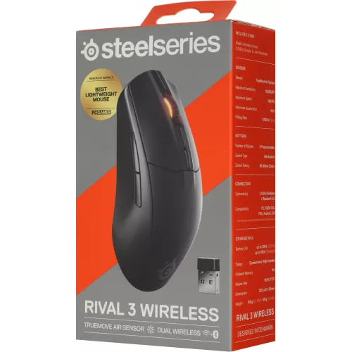 Мышь Steelseries Rival WL Gen 2 черный оптическая 18000dpi беспров. BT/Radio USB 5but (62523)