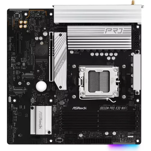 Материнская плата Asrock B650M PRO X3D WIFI Socket AM5 AMD B650 4xDDR5 mATX AC`97 8ch(7.1) 2.5Gg RAID+HDMI+DP