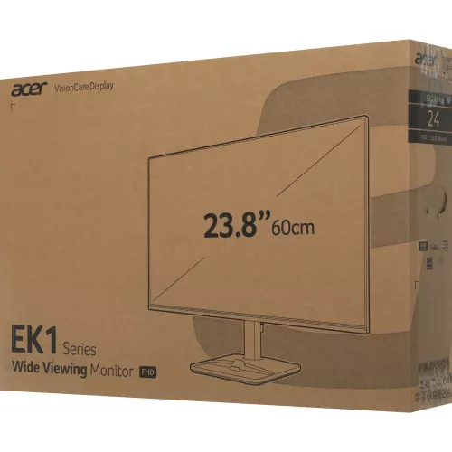 Монитор Acer 23.8" EK241YP0bmix черный VA LED 1ms 16:9 HDMI M/M матовая 250cd 178гр/178гр 1920x1080 144Hz FreeSync VGA FHD 2.68кг