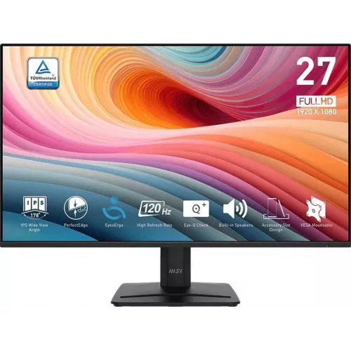 Монитор MSI 27" Pro MP275 E2 черный IPS LED 16:9 HDMI M/M матовая 300cd 178гр/178гр 1920x1080 120Hz VGA DP FHD 3.66кг