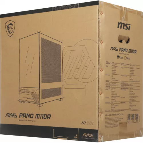 Корпус MSI MAG Pano M110R черный без БП mATX 8x120mm 2x140mm 1xUSB3.0 audio AirDuct bott PSU