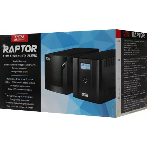 Источник бесперебойного питания Powercom Raptor RPT-1025AP 615Вт 1025ВА черный
