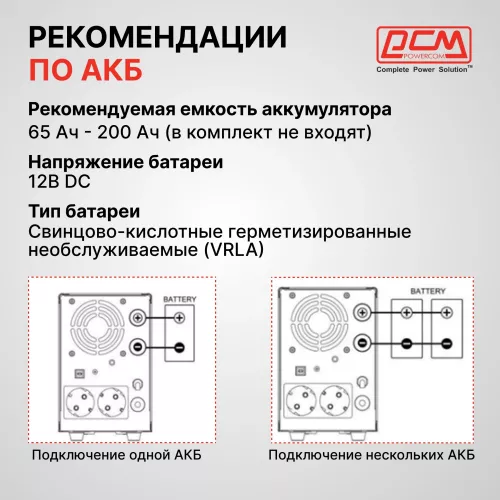Источник бесперебойного питания Powercom Infinity INF-800 480Вт 800ВА черный без батареи