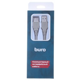 Кабель Buro USB A(m) USB A(f) 1.8м (BHP RET USB_AF18) серый (блистер)