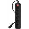Сетевой фильтр PC Pet AP01006-E-B 1.8м (5 розеток) черный (пакет ПЭ)