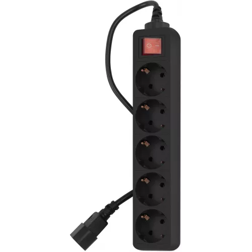 Сетевой фильтр PC Pet AP01006-E-B 1.8м (5 розеток) черный (пакет ПЭ)