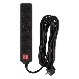 Сетевой фильтр PC Pet AP01006-5-B 5м (5 розеток) черный (пакет ПЭ)