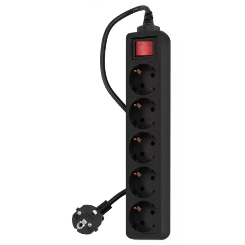 Сетевой фильтр PC Pet AP01006-5-B 5м (5 розеток) черный (пакет ПЭ)