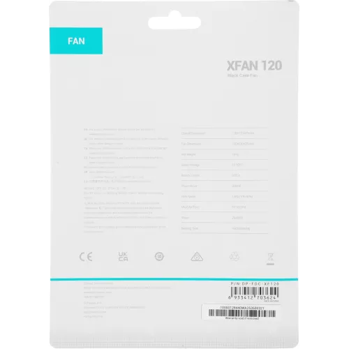 Вентилятор для корпуса Deepcool XFan 120 120х120x25 черный 3-pin 4-pin (Molex) 24дБ (DP-FDC-XF120) Ret