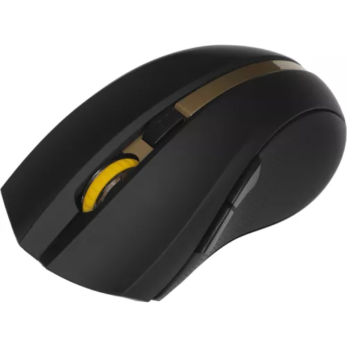 Мышь Оклик 495MW черный/золотистый оптическая 1600dpi беспров. USB для ноутбука 6but (998168)