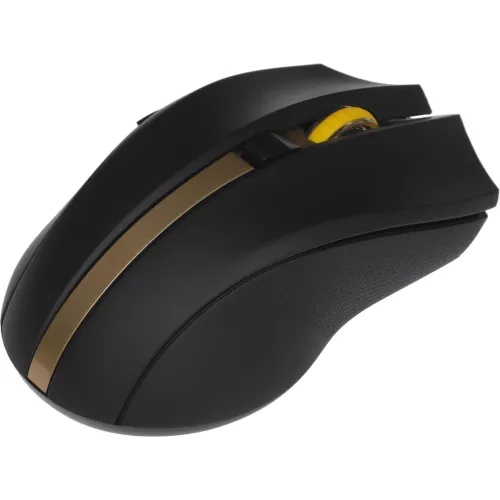 Мышь Оклик 495MW черный/золотистый оптическая 1600dpi беспров. USB для ноутбука 6but (998168)