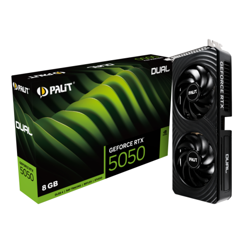 Видеокарта Palit PCI-E 5.0 PA-RTX5050 DUAL NVIDIA GeForce RTX 5050 8Gb 128bit GDDR6 2317/20000 HDMIx1 DPx3 HDCP Ret