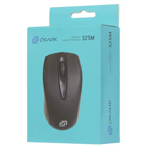Мышь Оклик 325M черный оптическая 1200dpi USB для ноутбука 3but (1091340)