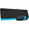 Клавиатура + мышь A4Tech Fstyler F1010 клав:черный/синий мышь:черный/синий USB Multimedia (F1010 BLUE)