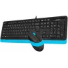 Клавиатура + мышь A4Tech Fstyler F1010 клав:черный/синий мышь:черный/синий USB Multimedia (F1010 BLUE)