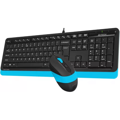 Клавиатура + мышь A4Tech Fstyler F1010 клав:черный/синий мышь:черный/синий USB Multimedia (F1010 BLUE)