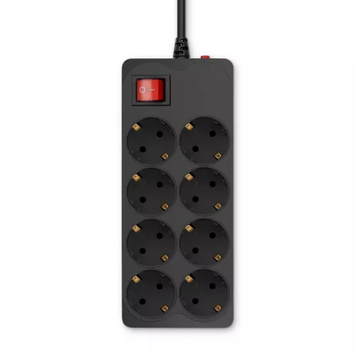Сетевой фильтр Buro 800SH-3-B 3м (8 розеток) черный (коробка)