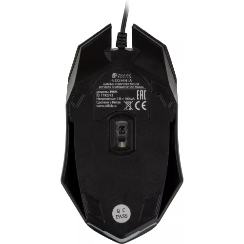 Мышь Оклик 396M INSOMNIA черный оптическая 1200dpi USB 3but (1192373)