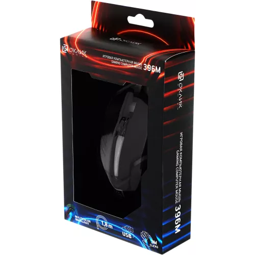 Мышь Оклик 396M INSOMNIA черный оптическая 1200dpi USB 3but (1192373)