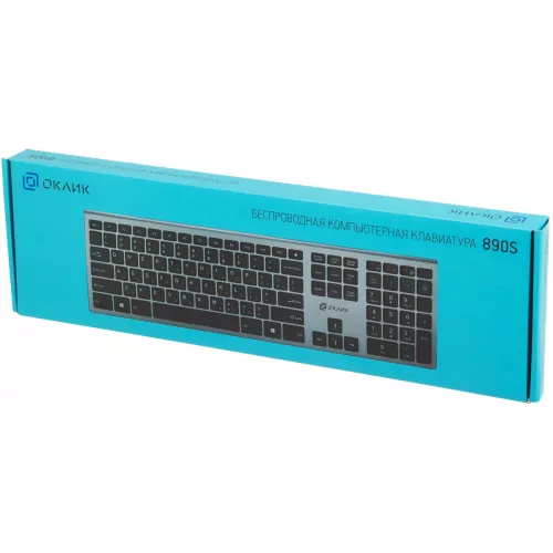 Клавиатура Оклик 890S серый USB беспроводная slim (1196549)