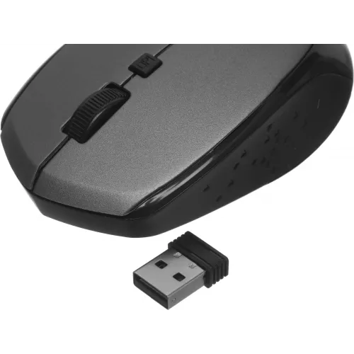 Мышь Оклик 488MW черный/серый оптическая 1600dpi беспров. USB для ноутбука 4but (1196571)