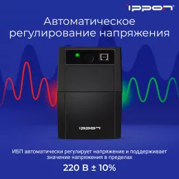 Источник бесперебойного питания Ippon Back Basic 1050S Euro 600Вт 1050ВА черный