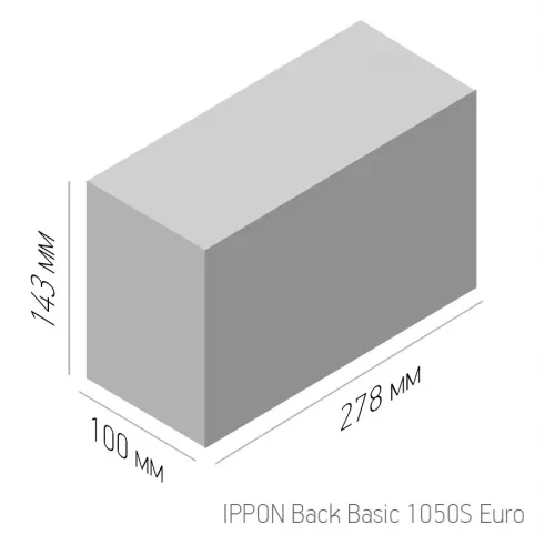 Источник бесперебойного питания Ippon Back Basic 1050S Euro 600Вт 1050ВА черный