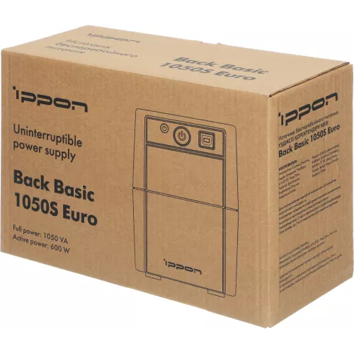 Источник бесперебойного питания Ippon Back Basic 1050S Euro 600Вт 1050ВА черный