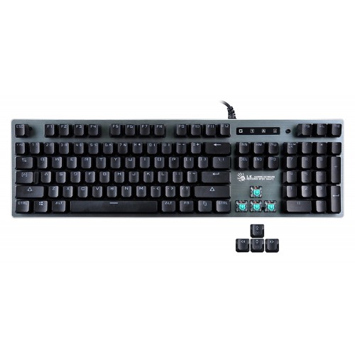 Клавиатура A4Tech B765 механическая серый USB for gamer LED (B765 GREY/NEON (GREEN SWITCH)) кабель 1.8м