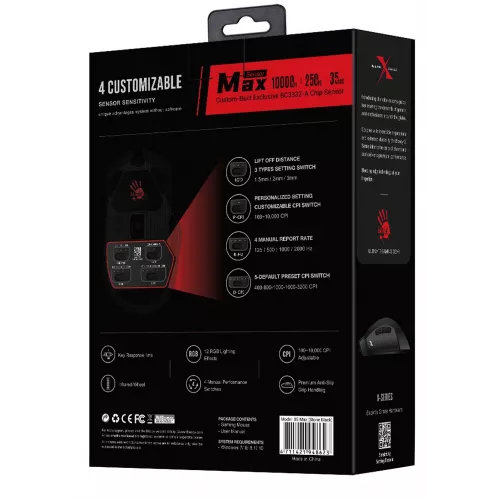 Мышь A4Tech Bloody X5 Max черный оптическая 10000dpi USB 9but